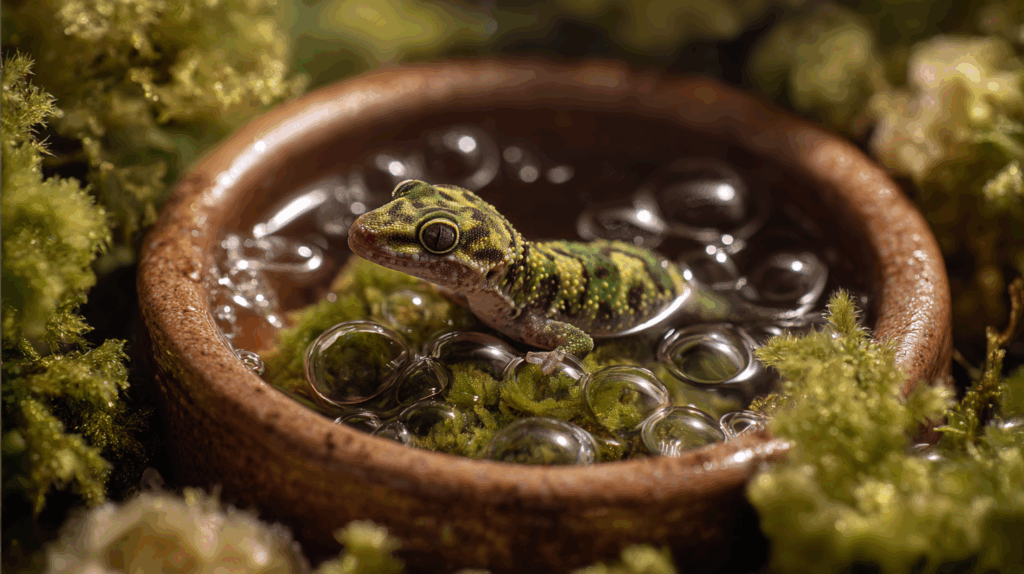 Pot de cachette humide avec mousse de sphaigne pour gecko léopard"