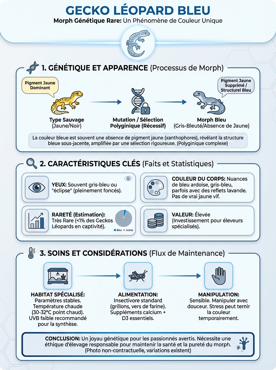 Infographie gecko léopard bleu