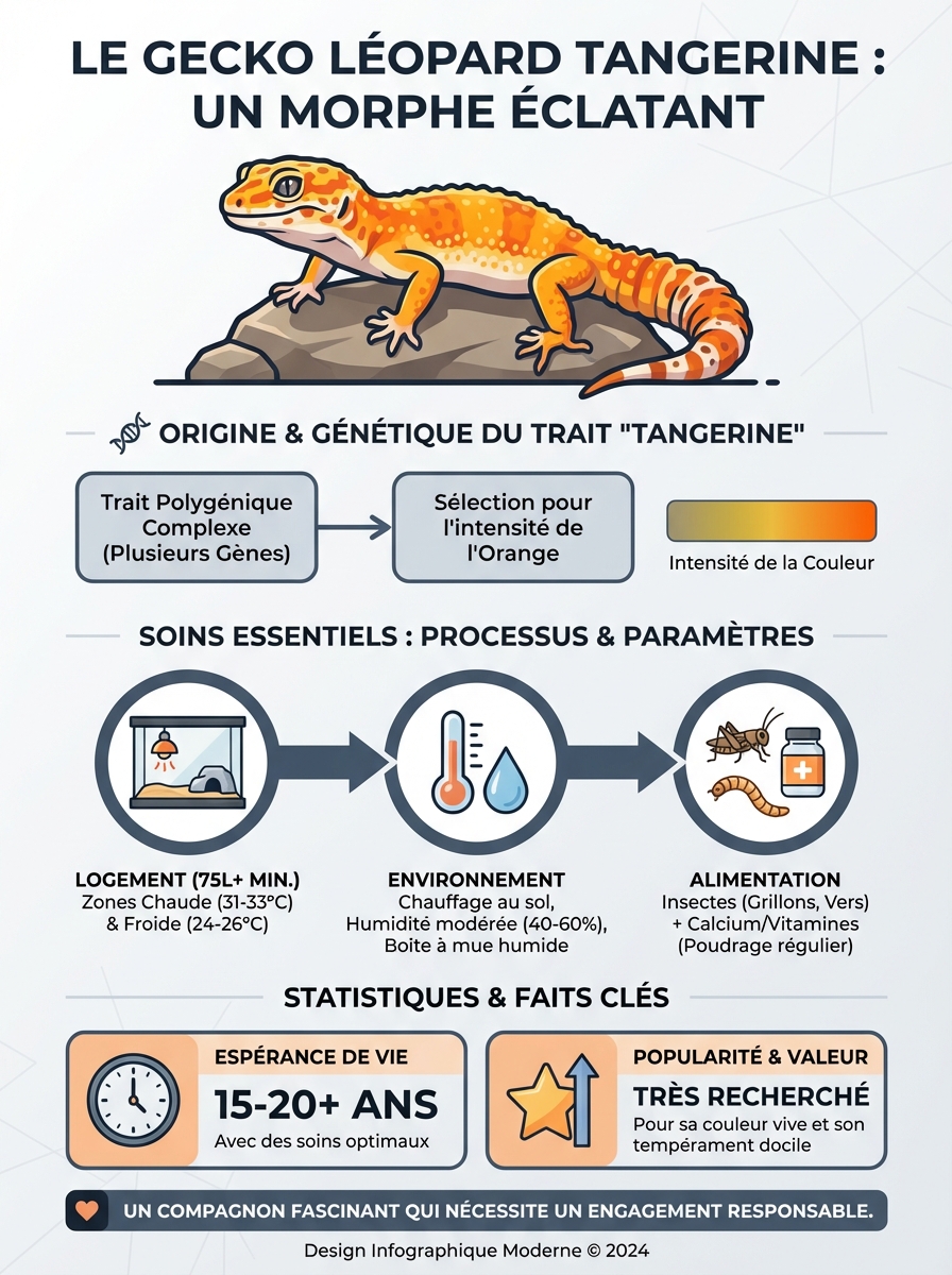 Infographie gecko léopard tangerine